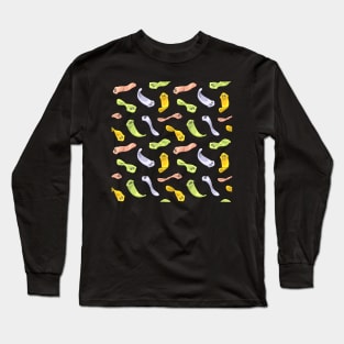 Planarians Pattern - Multi-colored Long Sleeve T-Shirt